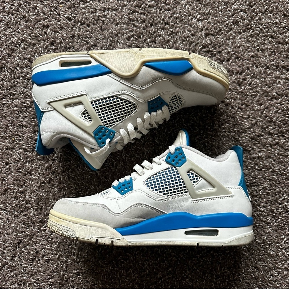 Air Jordan 4 Retro Military Blue Sneakers 2012 Release Size Men’s 7.5 - Picture 2 of 6